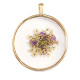 Anhänger mit getrockneter Blume 35mm - Gold-purple beige